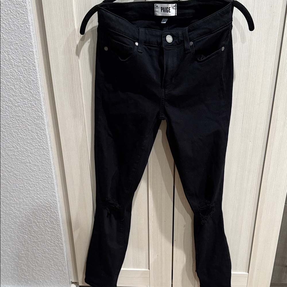 PAIGE Women's Classic Black Skinny Jeans